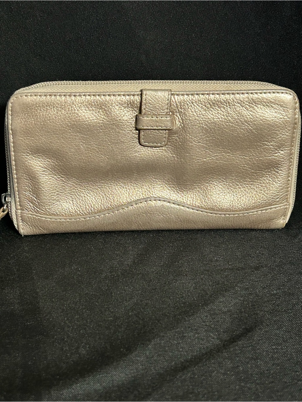 Tignanello Leather Metallic Gold Women’s Zip Around Wallet